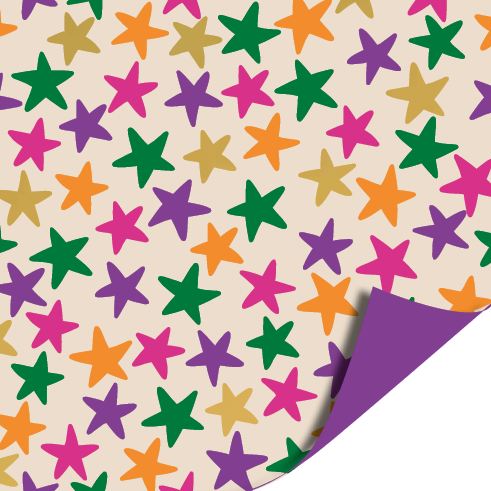 Cadeaupapier- Stars Funky colors - 30 cm inpakpapier 