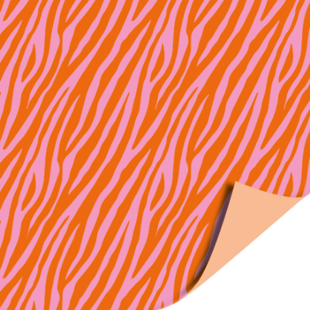 Inpakpapier - Zebra Pink/Orange AZ Peach