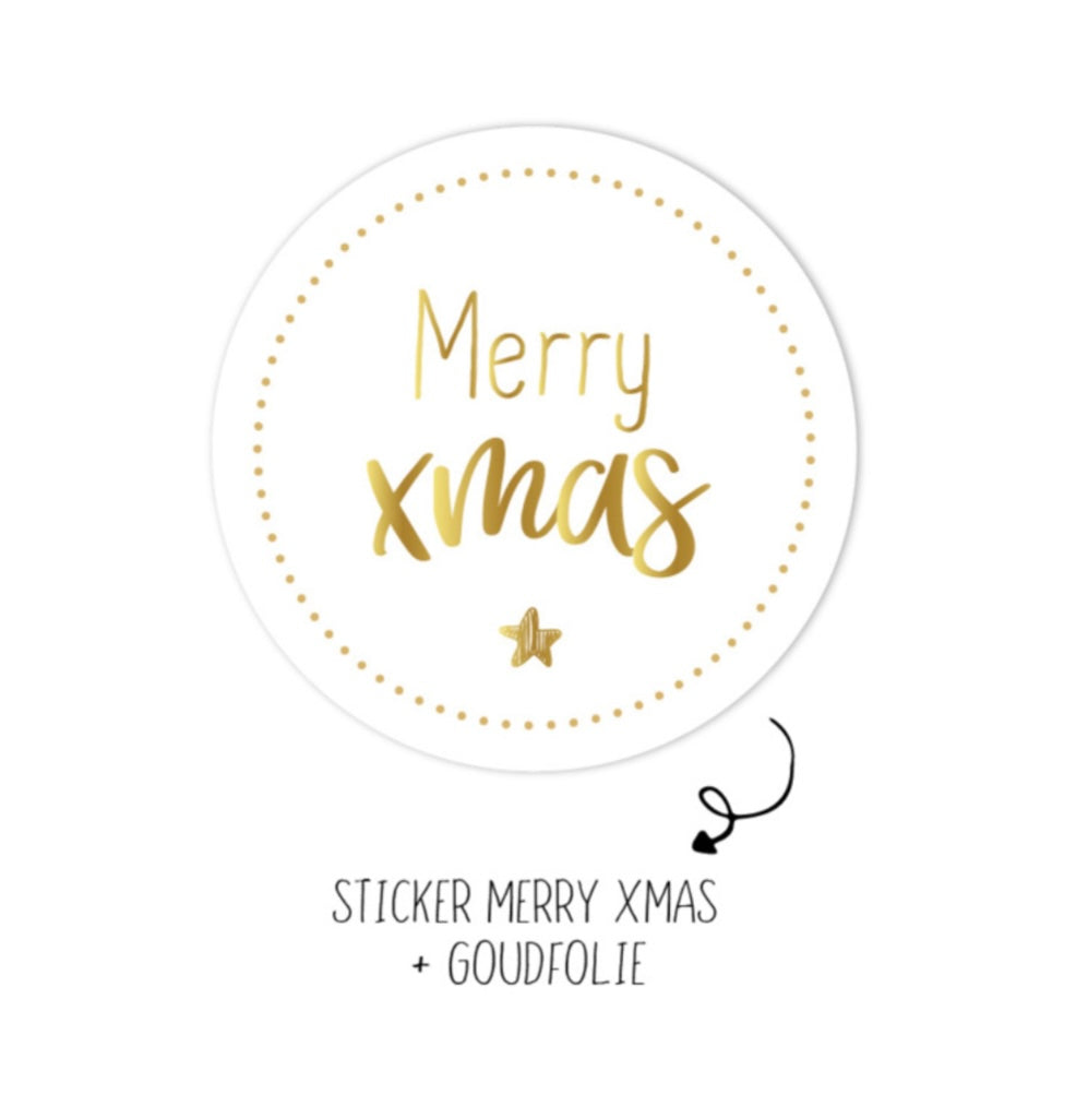 Kerst stickers - Merry XMAS (5 stuks)