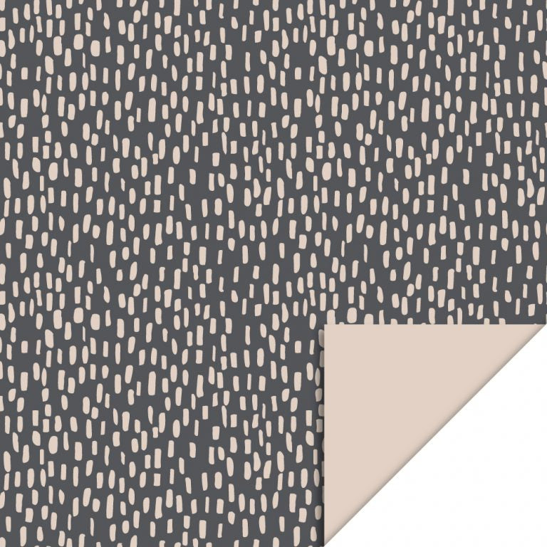 Inpakpapier - Sparkles - Grey/Black Het is kraft papier is 30 cm x 3 meter.