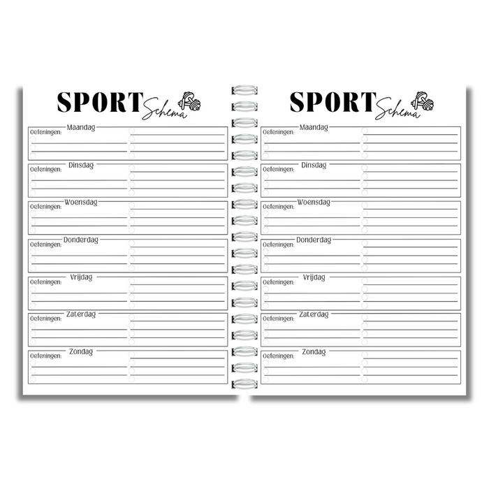 Levensplanner - sport schema