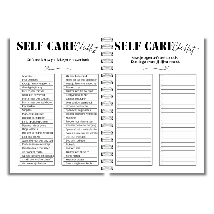 Levensplanner - self care