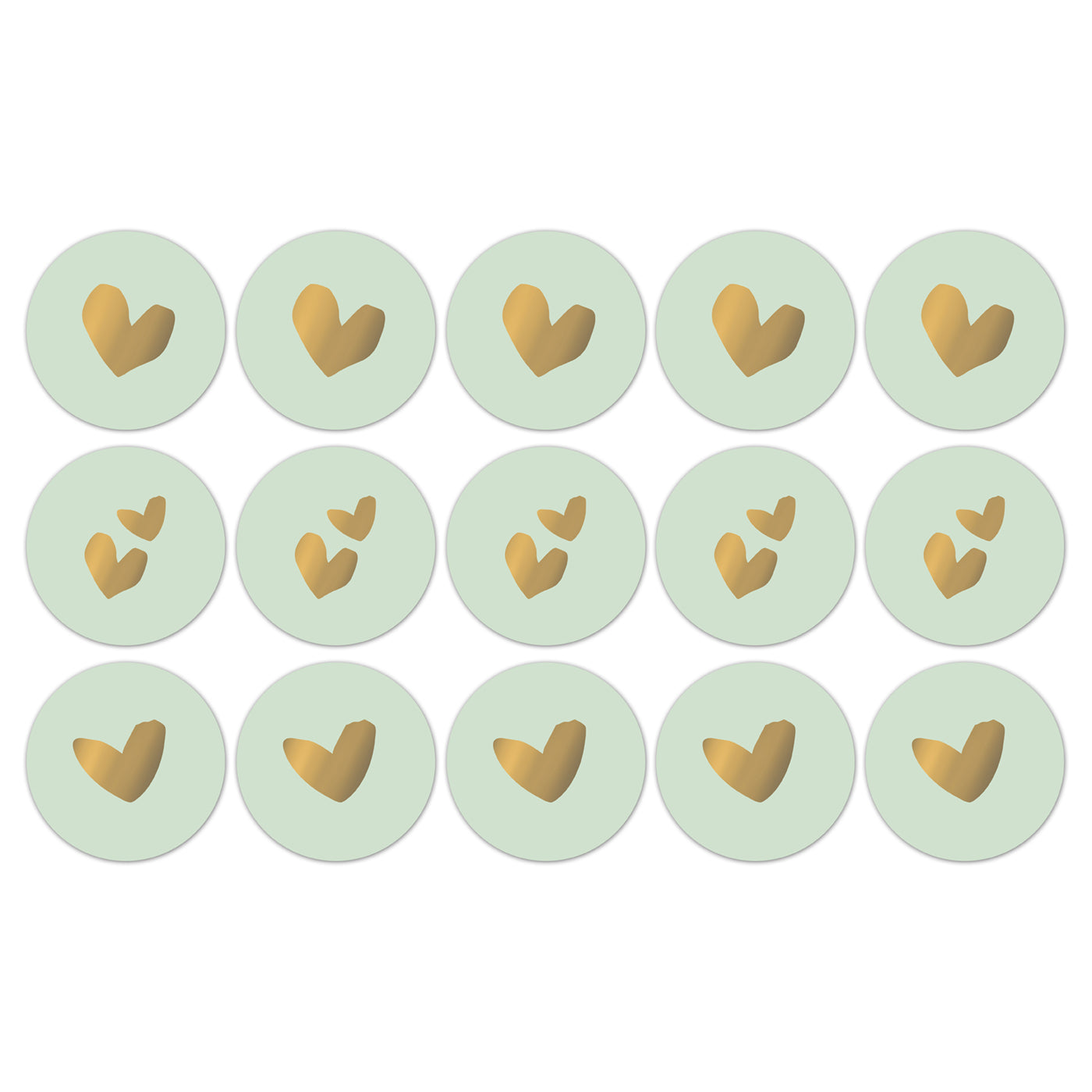 Stickers - Solo Hearts - Mint / Goud