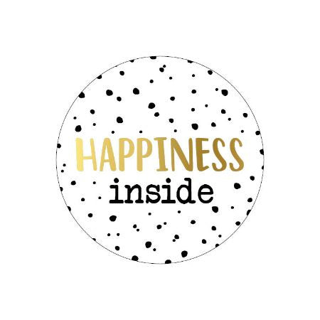 Stickers - Happiness Inside + confetti (5 stuks)
