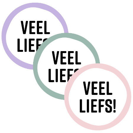 Stickers - Veel liefs (5 stuks)