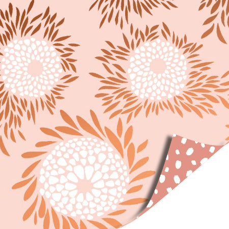 Inpakpapier - Sun Flowers Pink AZ 101 Dots Het cadeaupapier is 30 cm x 3 meter. 